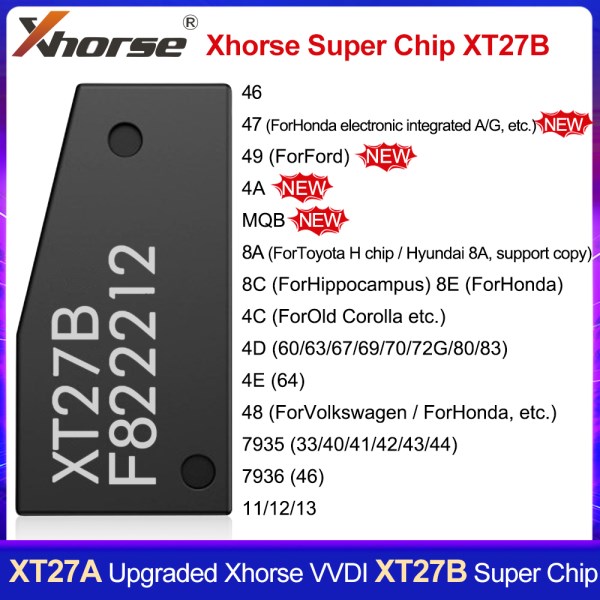 XT27A Upgraded Xhorse VVDI Super Chip XT27B Transponder XT37 Chip Newly Add For ID4749MQB4A chip Clone For VVDI Mini Key Tool