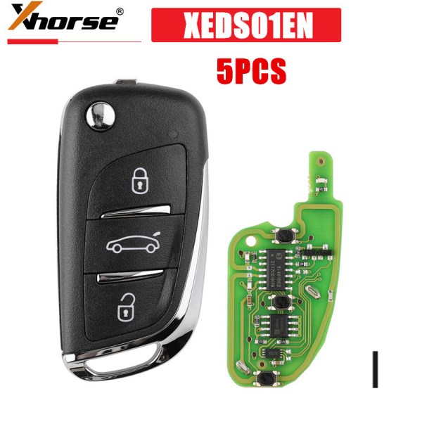 5PCSLOT Xhorse XEDS01EN DS Style Super Remote 3 Buttons with Built-in Super Chip Transponder English Version