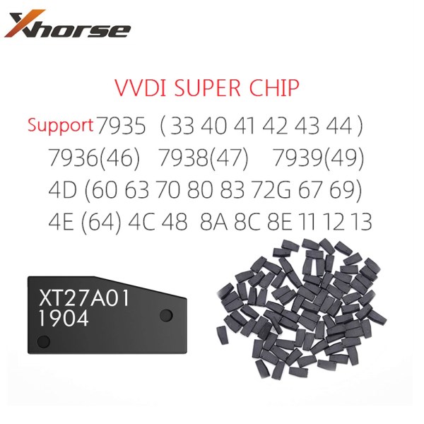 Original Xhorse VVDI Super Chip XT27 XT27A Transponder for ID4640434D8C8AT347 Chips work with VVDI Mini Key Tool