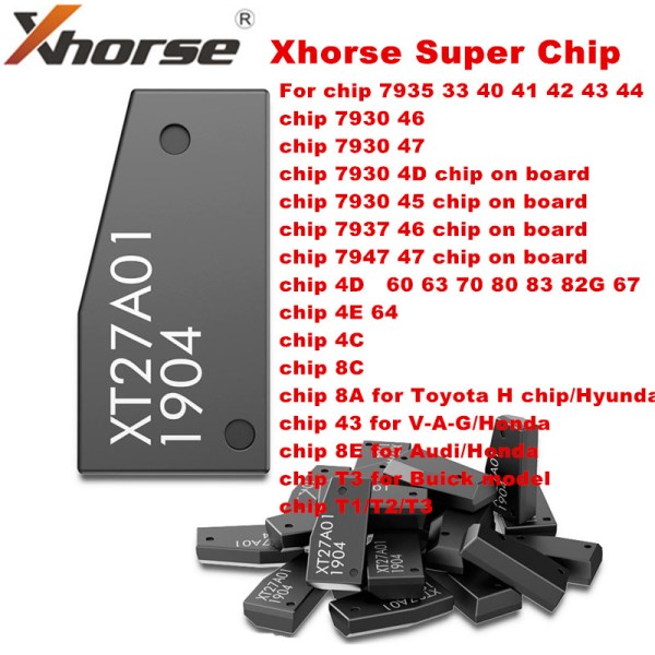Xhorse VVDI Super Chip XT27A01 XT27A66 Transponder for ID4640434D8C8AT347 for VVDI2 VVDI Key ToolMini Key Tool