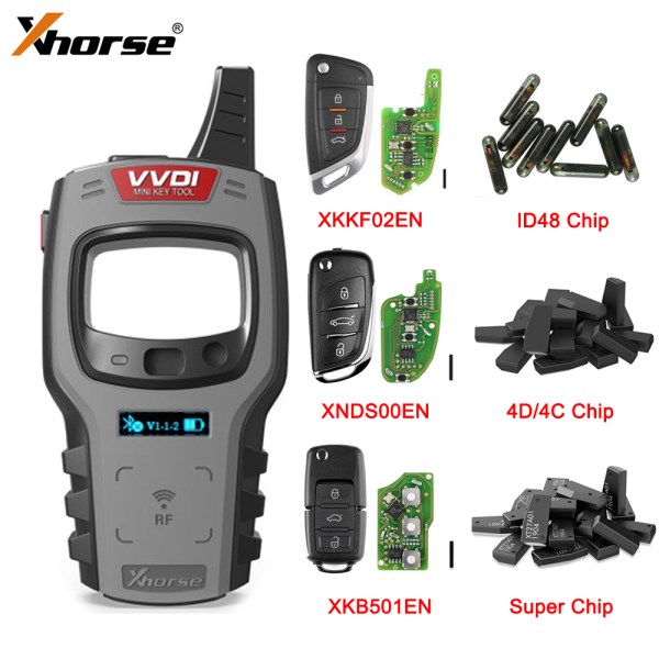 Xhorse VVDI Mini Key Tool Remote Key Programmer Global Version With Free 96bit 48-Clone Function With Super Chip 4D 4CID48 Chip
