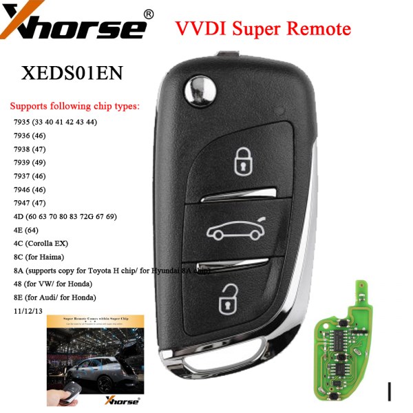 51015pcs Xhorse XEDS01EN VVDI XE Series Super Remote XT27A01 XT27A66 Chip for VVDI2VVDI Key Tool Max VVDI MINI Key Tool