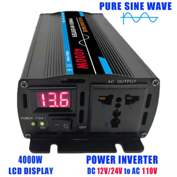 inverter 12v 220v pure sinus Pure Sine Wave Inverter 12V 220V 2448V To AC 110V220V 4000W Portable Power Voltage Converter