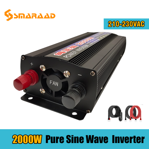2000W Pure Sine Wave Power Inverter DC 12V 24V To AC 220V Converte LED Display Portable Car Inverter DCAC conversion 50hz 60hz