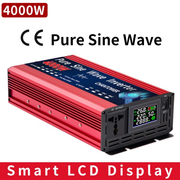 Pure Sine Wave Inverter 12V 220V 600W 3000W 4000W DC 12V 24V To AC 110V 220V Portable Power Voltage Converter Car Solar Inverter