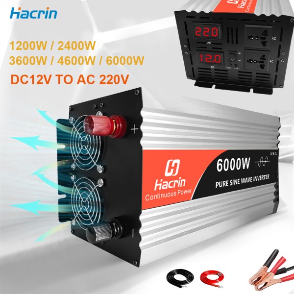 Inverter 12v 220v Pure Sine Wave 1200W 2400W 3600W 4600W 6000W Voltage 50HZ Car Inverter Universal Socket Transformer for Home