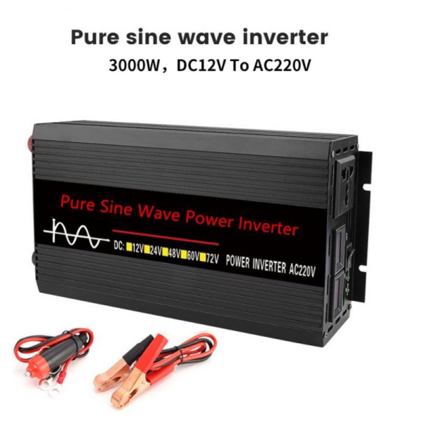 3000W5000W8000W Pure Sine Wave Power Inverter DC 12v To AC 220V Solar Panel Home Outdoor Camping Wave Power Inverter