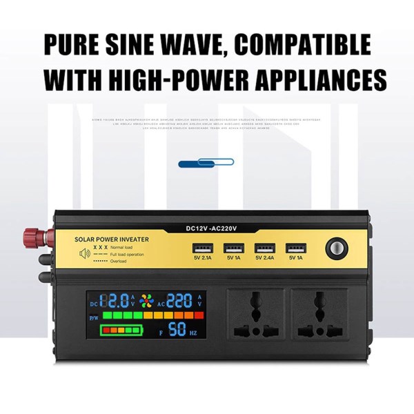 High Quality Car Power Inverter Solar Inverter 12V24V-220V Practical Pure Sine Wave With Transformer Function