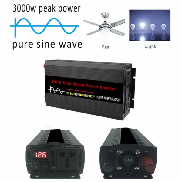 Pure Sine Wave Power Inverter 3000W 5000W 8000W DC 12v To AC 220V For Solar System Home Outdoor RV Camping Wave Power Inverter