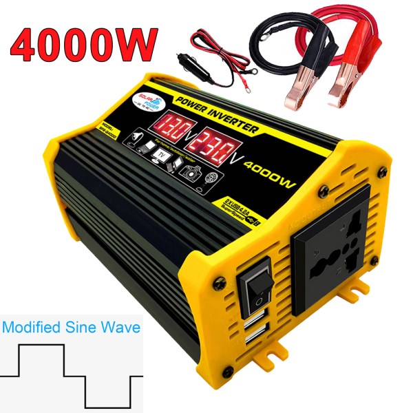 Inverter 12V 220V Pure Modified Sine Wave 4000W for Car Inverter DC 12V to AC 110V 60Hz 220V 50Hz Power Charger Adapter