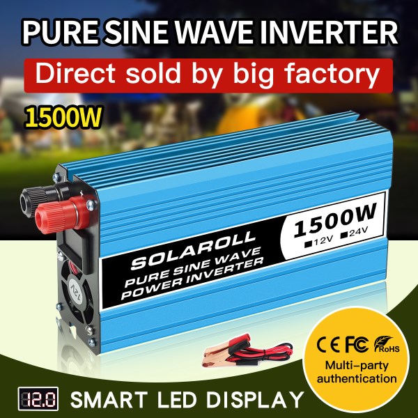 Pure Sine Wave Inverter 12V 24V DC To AC 220V 4000W 5000W Voltage Converter Portable Car Converter Solar LED Inverter