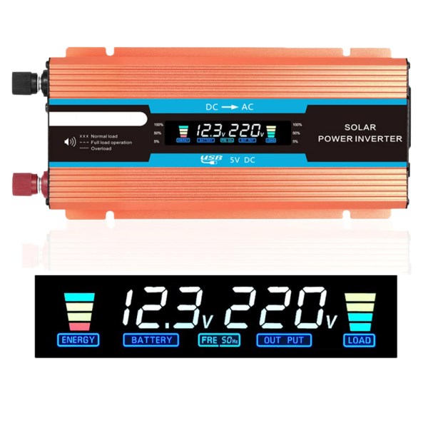 12V 220V Inverter Pure Sine Home Power Inverter DC to AC Voltage Converter 24V 110V 2600W Transformer Solar Car Charger Inversor