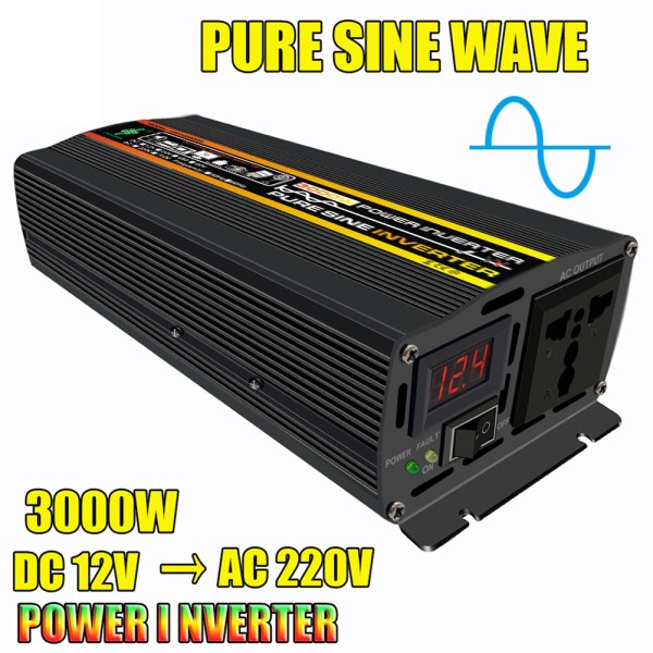 3000W Car Power Converter Transformer Pure Sine Wave Inverter DC 12V To AC 220V Pure Sine Wave For Car To RV