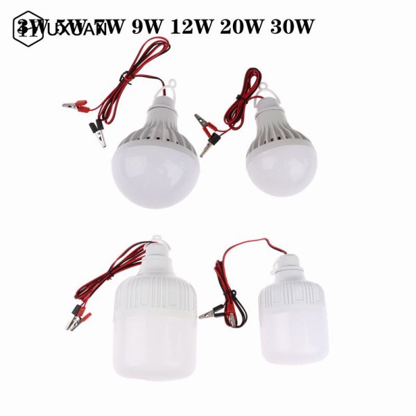 12v LED Lamp Portable Led Bulb 3W 5W 7W 9W 12W 20W 30W Outdoor Camp Tent Night Fishing Hanging Light Emergency Cold White