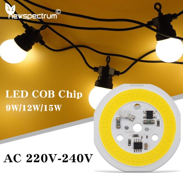 DOB LED Chip No Need Driver COB AC 220V 9W 12W 15W High Brightness Energy Saving for DIY Spotlight Flood Light Bulb Chips