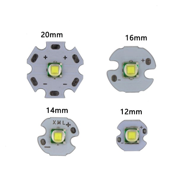 1 PCS XML XM-L1 T6 LED U2 10W WHITE High Power LED Emitter with 12mm 14mm 16mm 20mm PCB for DIY Flash Light LED Headlamp