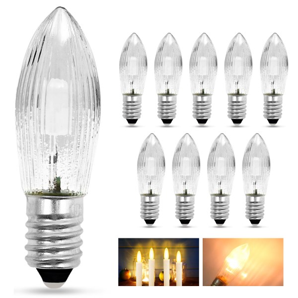 10Pcs E10 LED Bulbs Light Replacement Lamp Bulbs for Light Chains 10V-55V AC Bathroom Kitchen Home Lamps Bulb Decoration Lights