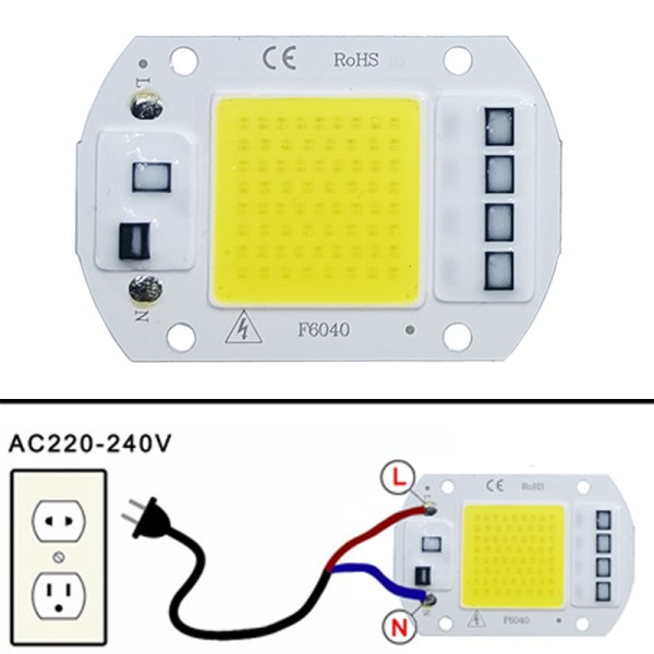 LED COB lamp Bead 10W 20W 30W 50W AC 220V 240V IP65 Smart IC No Need Driver DIY Flood light Led Bulb Spotlight Outdoor Chip Lamp