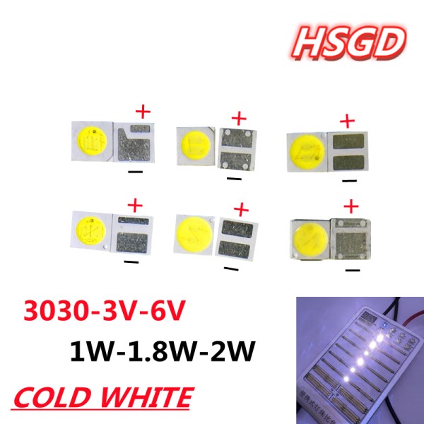 1000pcs 3030 Backlight High Power LED DOUBLE CHIPS 1w 1.5W 2w 3V-3.6V 6v lextar JUFEI AOT Cool white PT30A66 TV