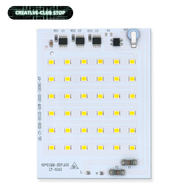 Smart IC LED Chip 10W 20W 30W 50W 100W 3500K Lamp Beads High Power LED Light Board 220V 2835 SMD LED Lamp For Indoor Outdoor DIY
