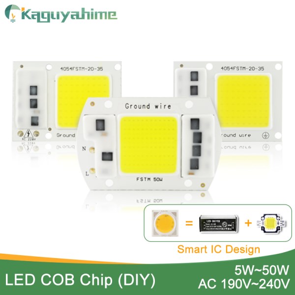 Kaguyahime AC 220V Integrated COB LED Lamp Chip 50W 30W 20W 10W 5W Smart IC Driver High Lumens For DIY Floodlight Spotlight