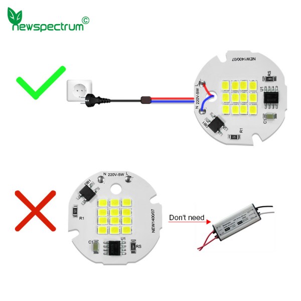 Round Led Chip on Board SMD2835 Smart IC Driverless AC 220V Fit For GU10 Downlight Spotlight 5W 7W 9W 12W LED Bulb Chip Lamp