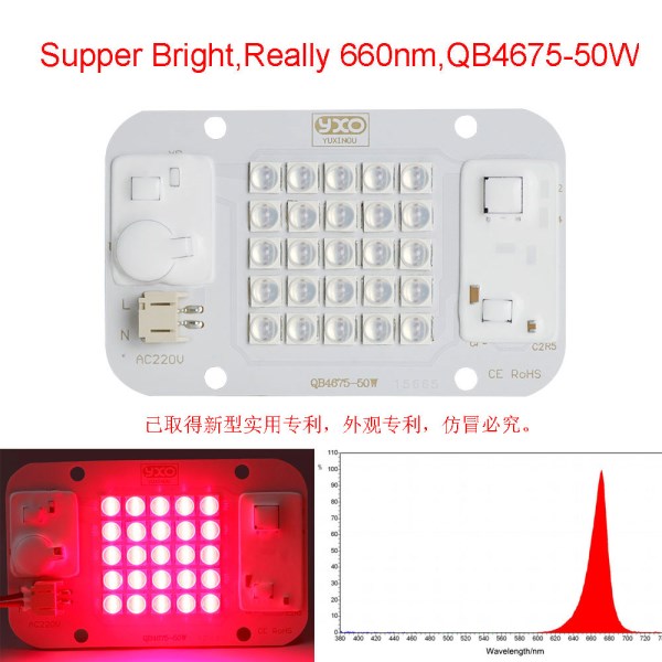 YXO Driverless Samsung lm283b Full Spectrum Led Grow Light Chip DOB AC COB Module 50W Lamp Beads No Need Driver For Indoor Plant