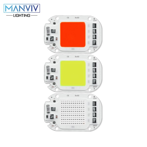 LED COB Chip 20W 30W 50W 110V 220V Colorful Smart IC Chip Warm White Cold White For DIY Spotlight Light Bead Red Green Yellow