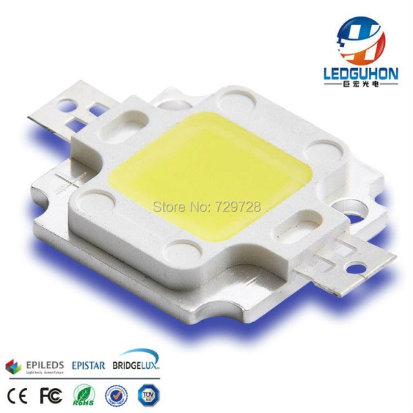 10 watts white high power led module with Bridgelux chip and square brackets)