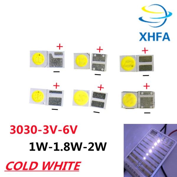 50pcs 3030 Backlight High Power LED DOUBLE CHIPS 1w 1.5W 2w 3V-3.6V 6v lextar JUFEI AOT Cool white PT30A66 TV